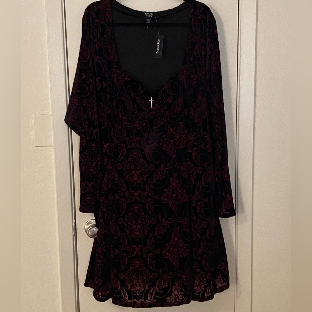 Black and red Velvet Emo Goth Hot Topic dress